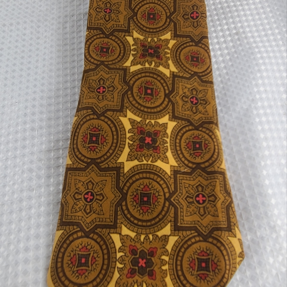 Vintage Oxford Tan And Gold Men's Necktie
